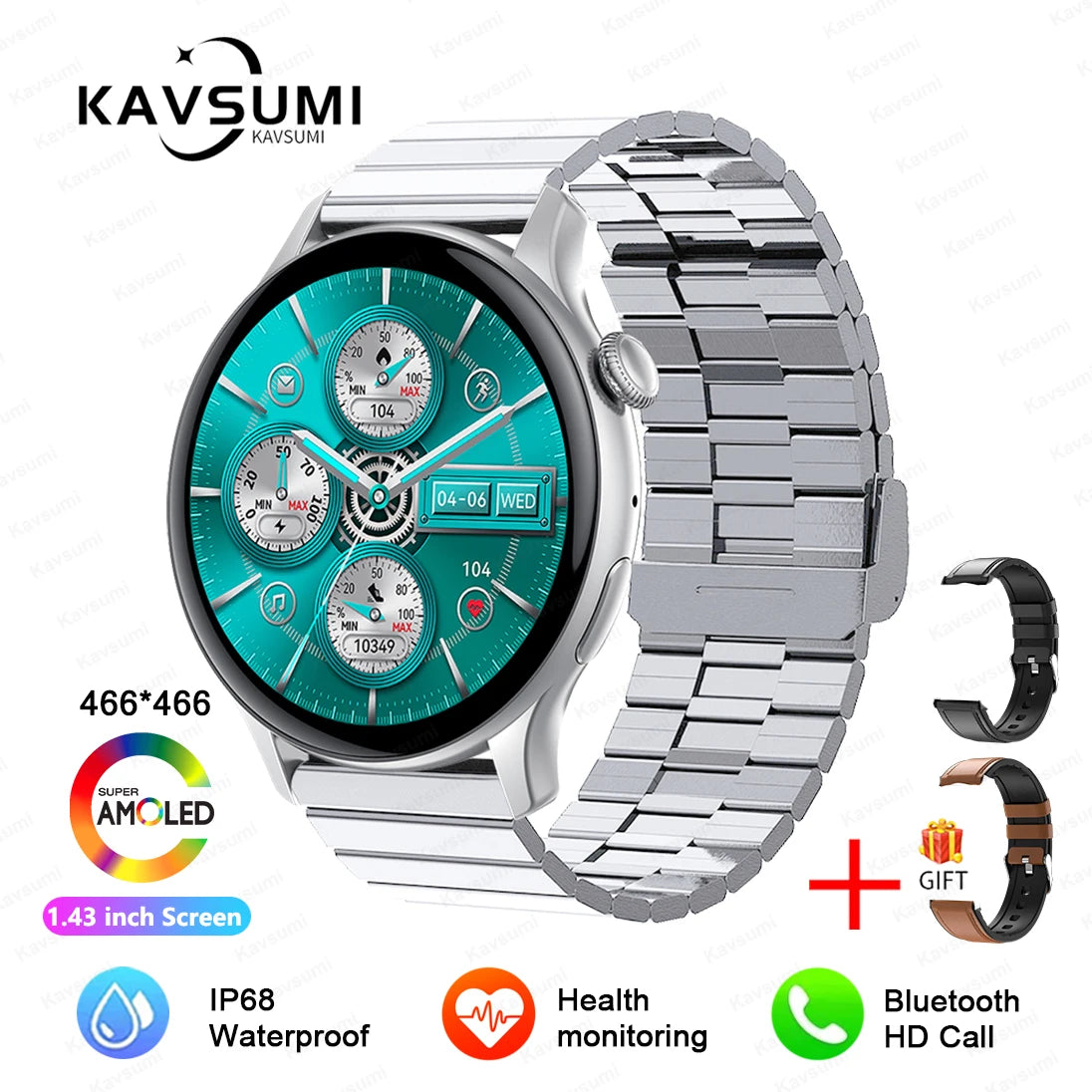 Reloj inteligente para mujer, pantalla AMOLED, siempre visualización del tiempo, NFC, IP68, resistente al agua, llamada deportiva, reloj inteligente para mujer, esfera personalizada
