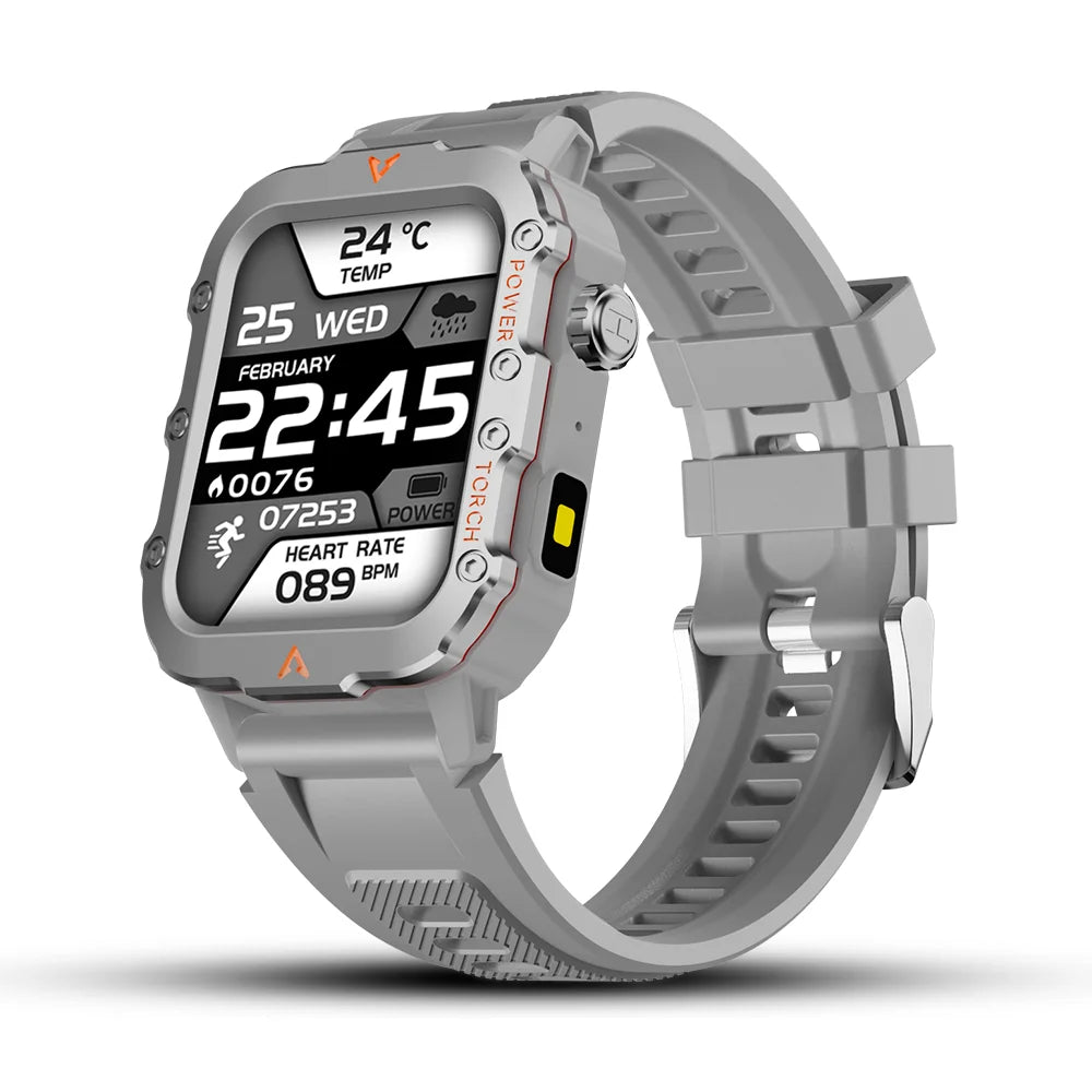 Reloj inteligente deportivo LAXASFIT para hombre, pantalla 1,71, oxígeno en sangre, Bluetooth, reloj parlante, linterna LED multideporte, reloj inteligente para exteriores