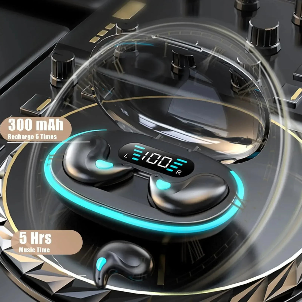 Auriculares inalámbricos Bluetooth 5.3, mini, para dormir, ultrapequeños y portátiles, ideales para orejas pequeñas, con micrófono integrado para llamadas nítidas.