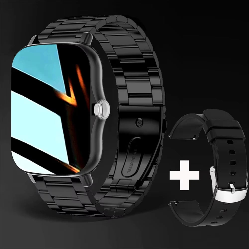 LAXASFIT 2025 nuevo reloj inteligente para hombre, regalo para mujer, pantalla completamente táctil, reloj deportivo para Fitness, reloj inteligente con llamadas Bluetooth