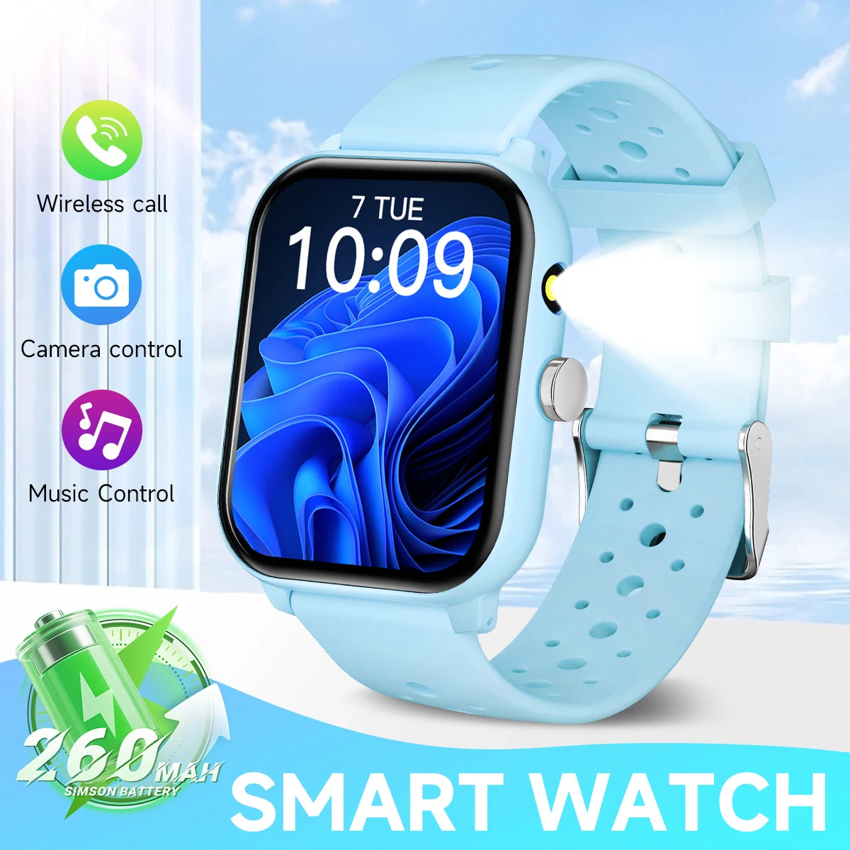Nuevo Reloj Inteligente para Juegos, 1.83'', Llamadas Bluetooth, Modo Deportivo, Control de Música/Cámara, Linterna LED, Batería de Larga Duración, para Android/iOS