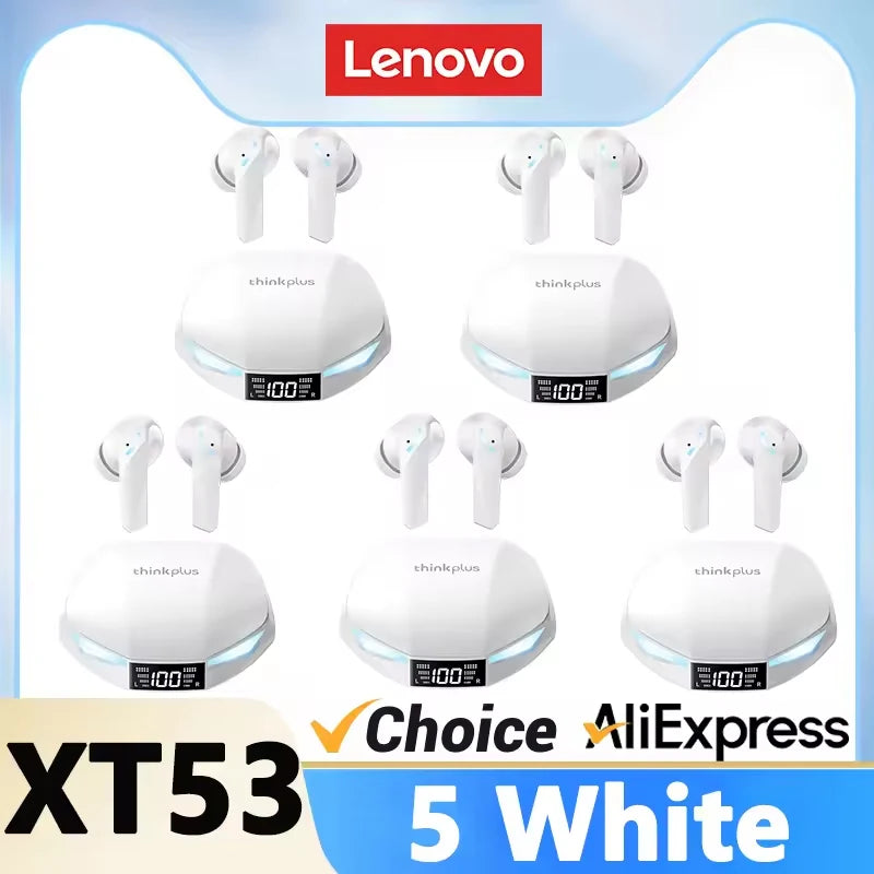 Auriculares de Traducción Lenovo XT53 TWS Bluetooth, Llamadas de Voz HD, Reducción de Ruido, Auriculares para Oficina y Viajes, Auriculares con Traductor de IA