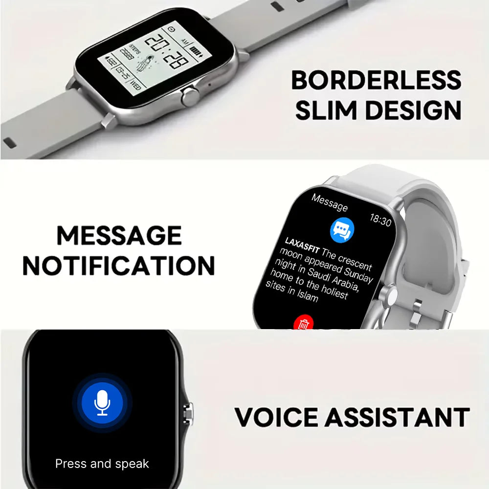 LAXASFIT 2025 nuevo reloj inteligente para hombre, regalo para mujer, pantalla completamente táctil, reloj deportivo para Fitness, reloj inteligente con llamadas Bluetooth