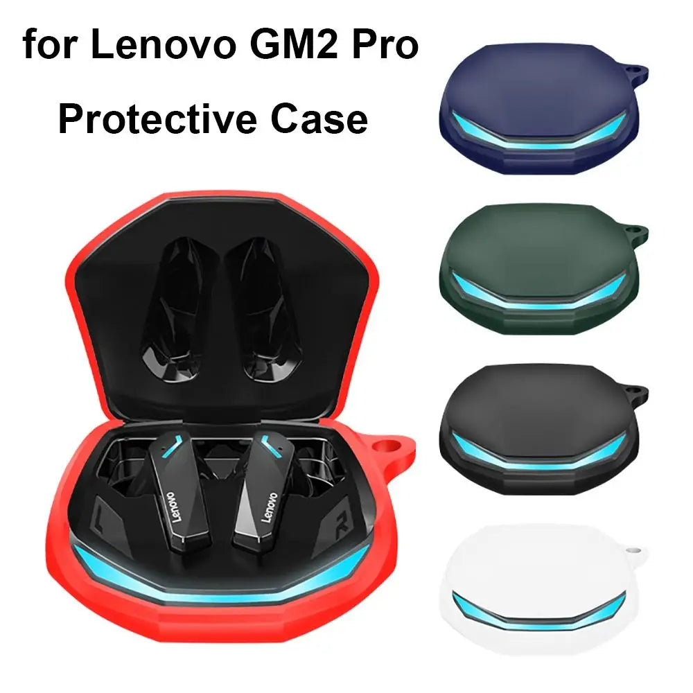 Estuche de almacenamiento de auriculares para Lenovo GM2 PRO, funda para auriculares inalámbricos, bolsa de transporte de silicona, Protector de auriculares a prueba de golpes con mosquetón