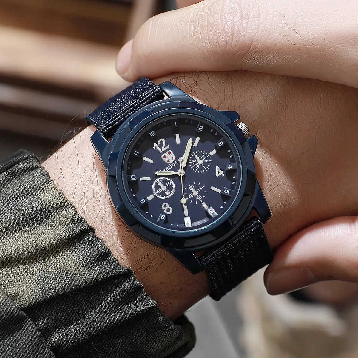 Relojes militares informales para hombre, reloj de pulsera deportivo de cuarzo con banda de nailon, reloj Masculino (sin caja)