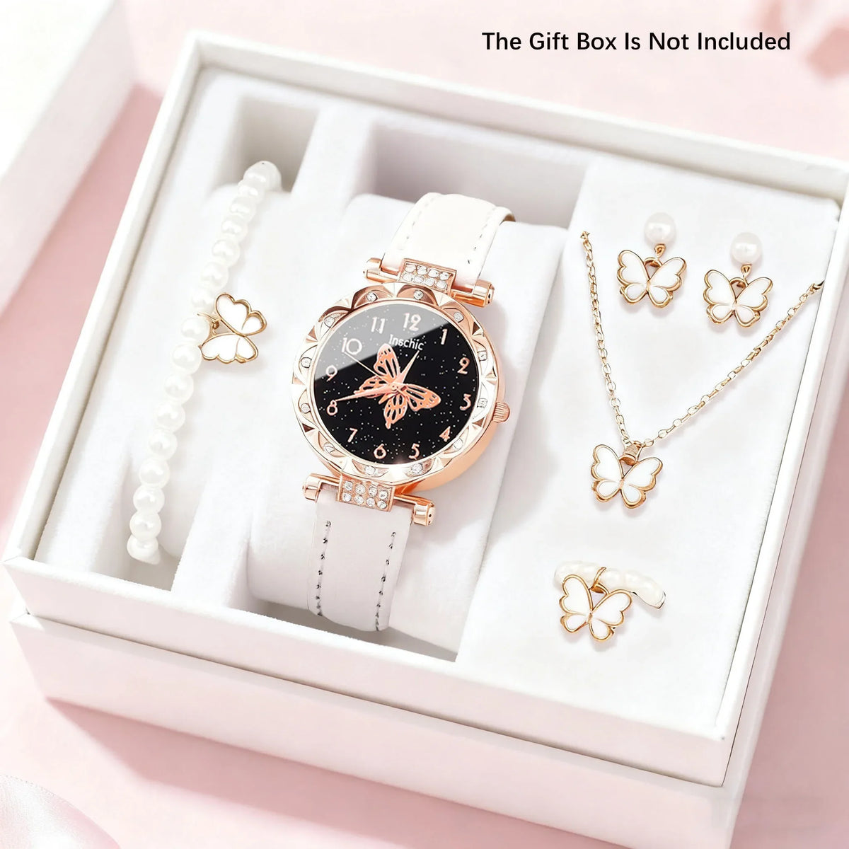 Conjunto de 6 piezas que incluye un reloj de cuarzo para mujer y un collar, ideal para el uso diario y como regalo.