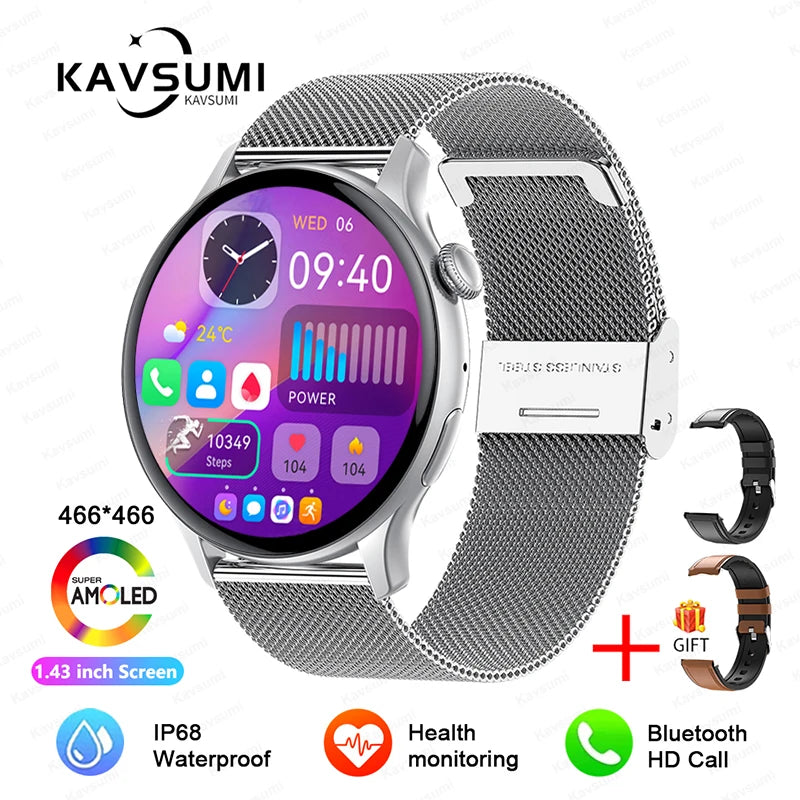 Reloj inteligente para mujer, pantalla AMOLED, siempre visualización del tiempo, NFC, IP68, resistente al agua, llamada deportiva, reloj inteligente para mujer, esfera personalizada