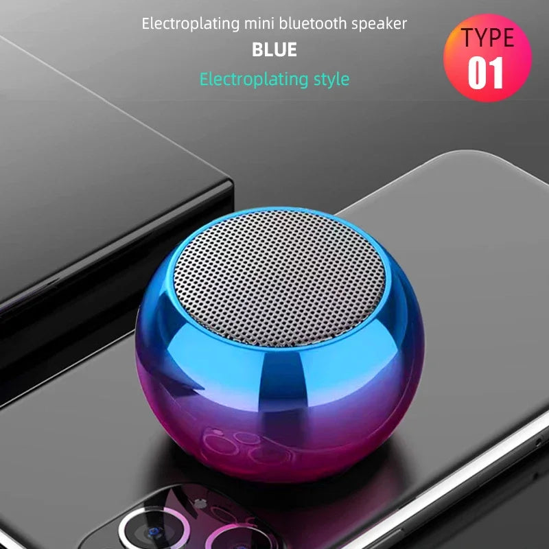 Mini altavoz Bluetooth, reproductor inalámbrico HiFi TWS, altavoz metálico de alta potencia para música, teléfonos móviles y tabletas, subwoofer portátil para deportes.