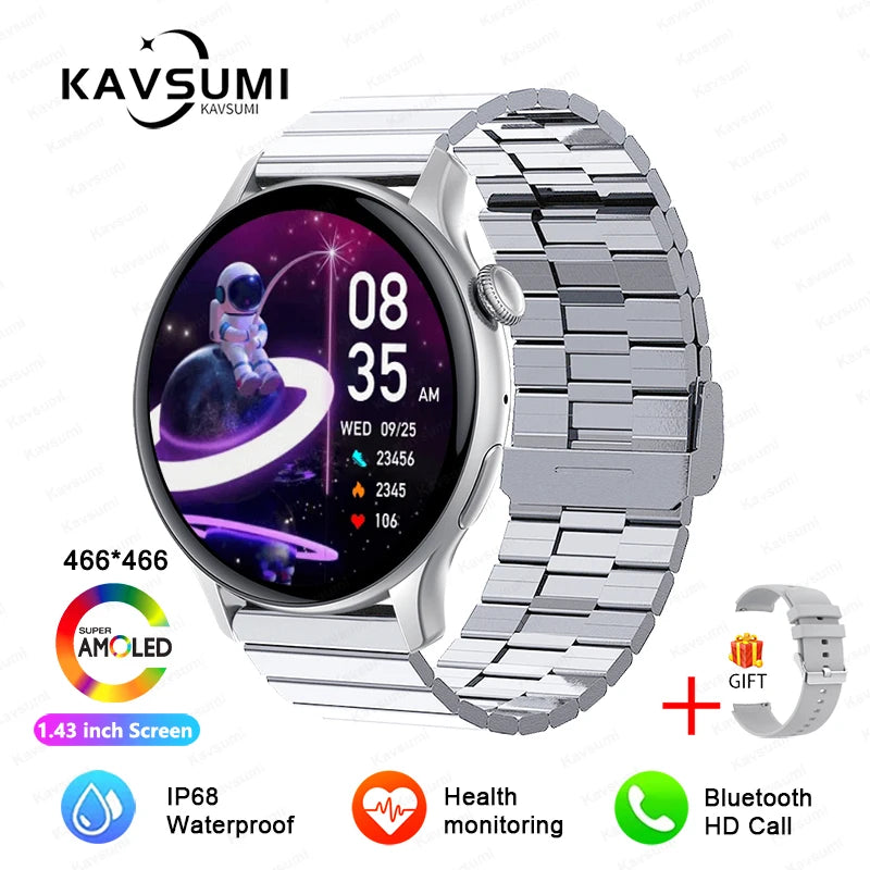 Reloj inteligente para mujer, pantalla AMOLED, siempre visualización del tiempo, NFC, IP68, resistente al agua, llamada deportiva, reloj inteligente para mujer, esfera personalizada