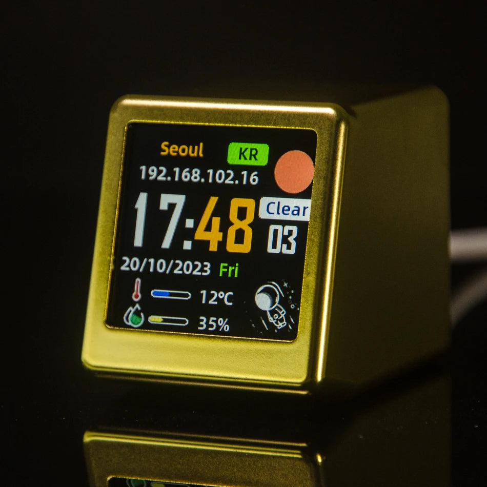Reloj Digital Meteorológico de Escritorio WiFi GeekMagic Super Cool Mini con Pantalla LCD IPS, Gadget para Decoración