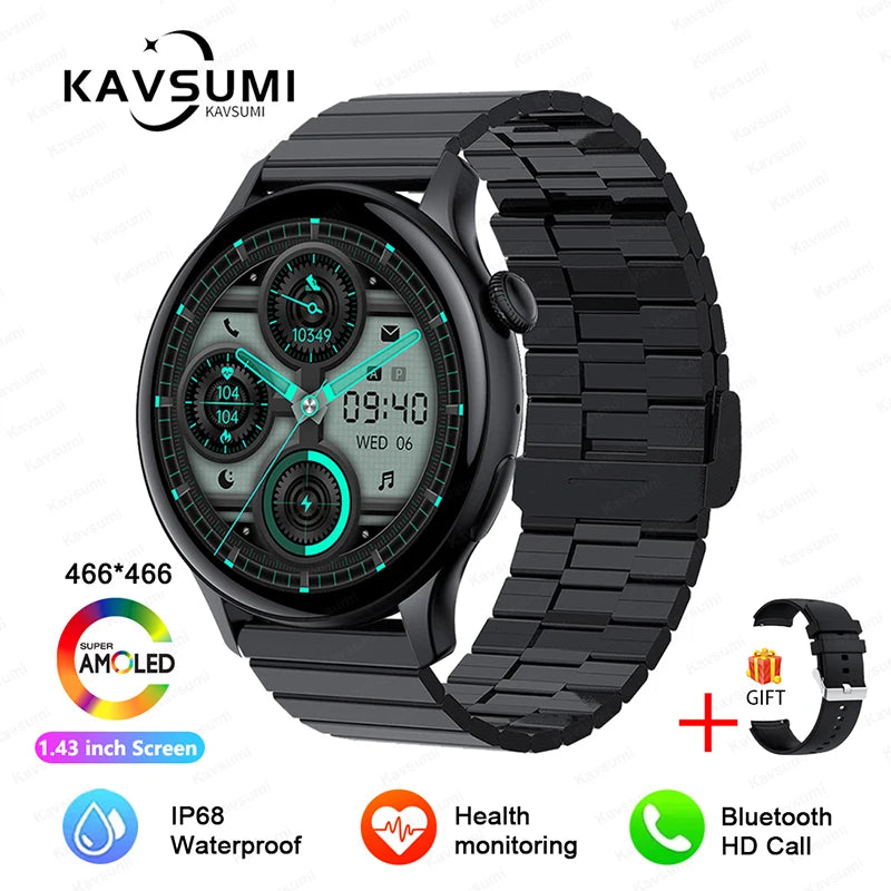 Reloj inteligente para mujer, pantalla AMOLED, siempre visualización del tiempo, NFC, IP68, resistente al agua, llamada deportiva, reloj inteligente para mujer, esfera personalizada