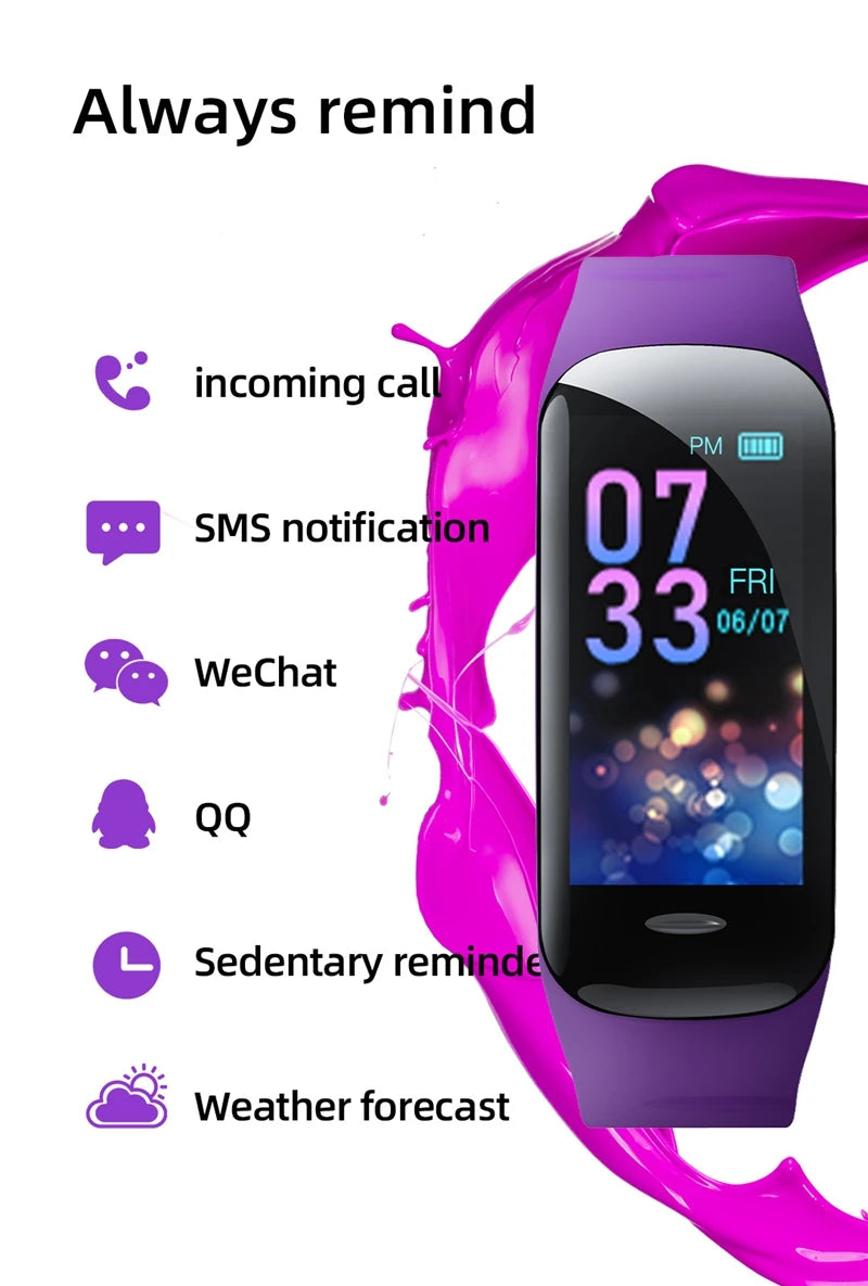 Reloj Inteligente C1 Plus, Monitor de Actividad Física, Bluetooth, Frecuencia Cardíaca, Presión Arterial, Contador de Pasos, Pulsera Deportiva para Hombres y Mujeres 2026