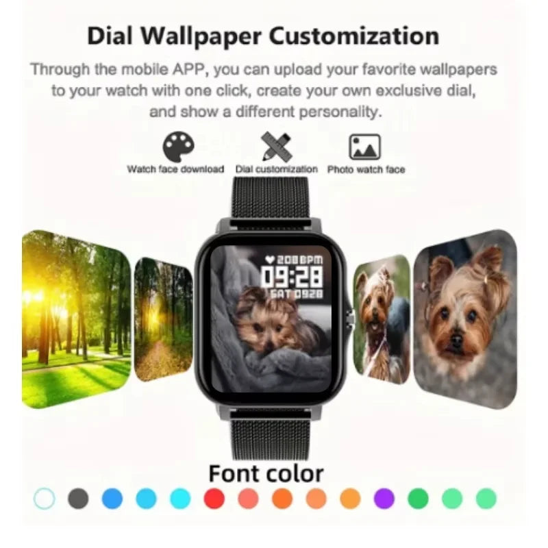 LAXASFIT 2025 nuevo reloj inteligente para hombre, regalo para mujer, pantalla completamente táctil, reloj deportivo para Fitness, reloj inteligente con llamadas Bluetooth