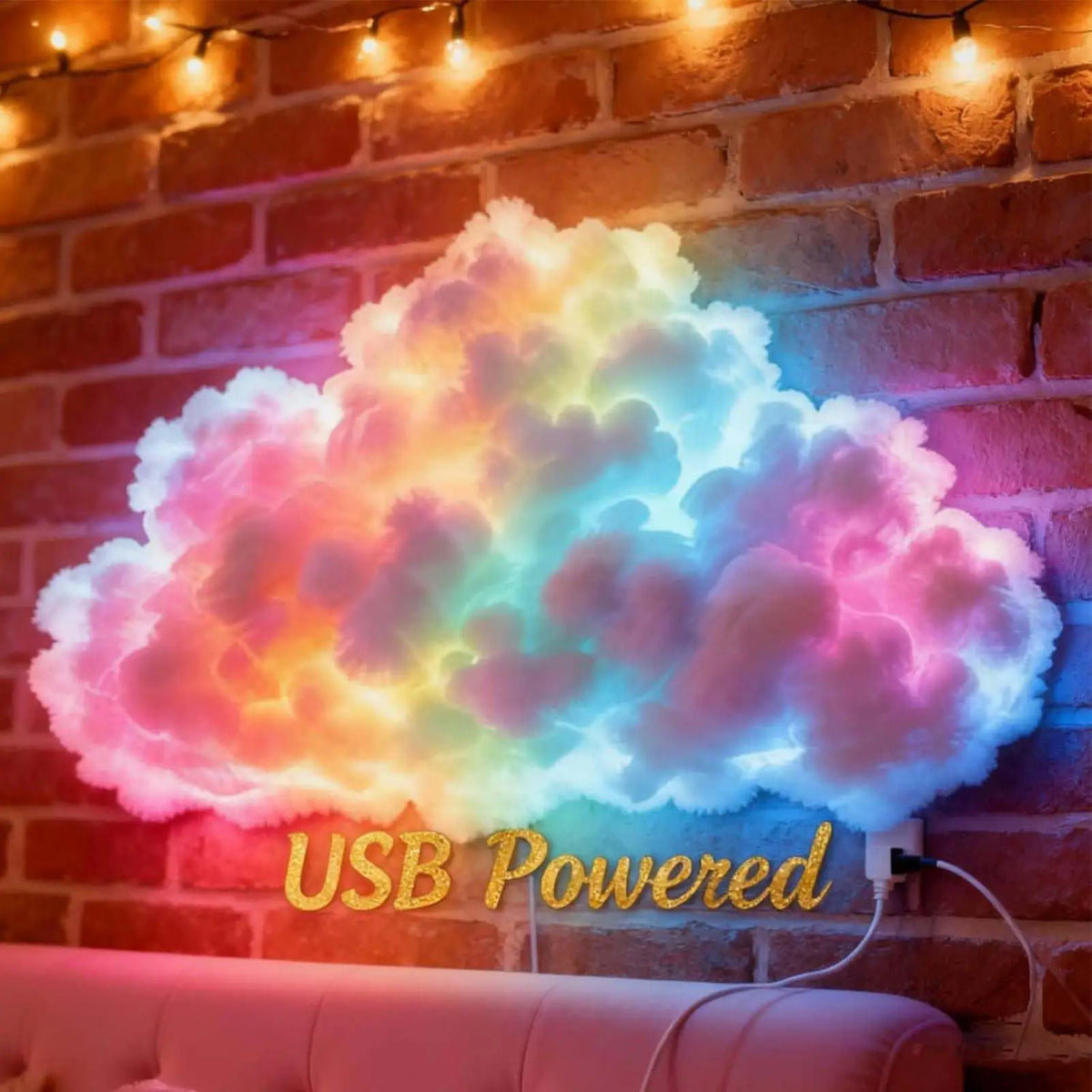 Lámpara LED 3D de nube de trueno, luz nocturna con ritmo musical alimentada por USB para dormitorio, escritorio, decoración de sala de juegos, iluminación de ambiente, regalo
